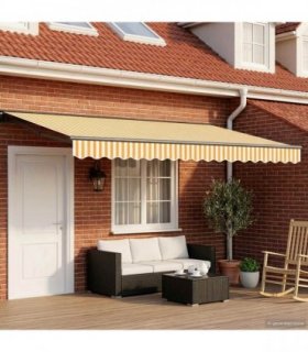 vidaXL Manual Awning Frame with LEDs 5 x 3.5 m