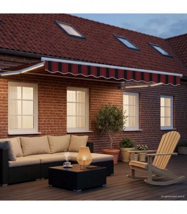 vidaXL Manual Retractable Awning with LEDs 3 x 2.5 m