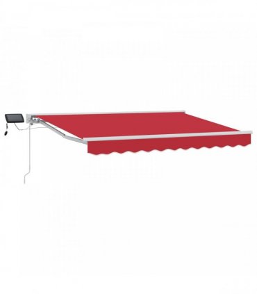 vidaXL Manual Awning Frame with LEDs Red and White 3.5 x 2.5 m