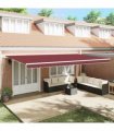 vidaXL Manual Retractable Awning Burgundy 600x300 cm
