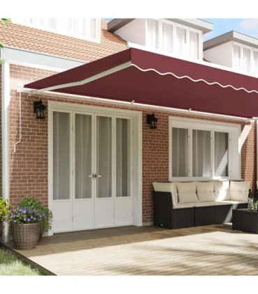 vidaXL Manual Retractable Awning Burgundy 600x300 cm