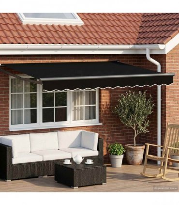 vidaXL Manual Retractable Awning with LEDs 3.5 x 2.5 m