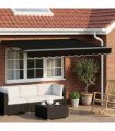 vidaXL Manual Retractable Awning with LEDs 3.5 x 2.5 m