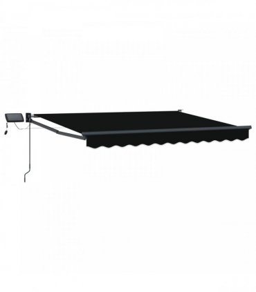 vidaXL Manual Retractable Awning with LEDs 3.5 x 2.5 m
