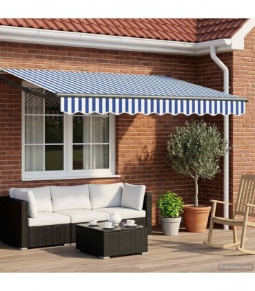 vidaXL Manual Retractable Awning with LEDs 3 x 2.5 m
