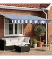 vidaXL Manual Retractable Awning with LEDs 3 x 2.5 m