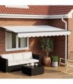 vidaXL Electric Retractable Awning White and Anthracite 3 x 2.5 m