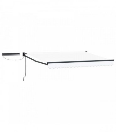vidaXL Electric Retractable Awning White and Anthracite 3 x 2.5 m