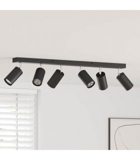vidaXL Ceiling Spotlight with Spotlights Black 73 x 6 x 16 cm Metal