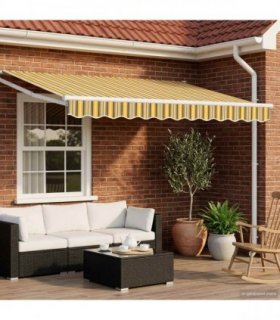 vidaXL Manual Retractable Awning with LEDs 3 x 2.5 m