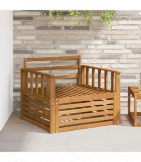 vidaXL 2 Piece Outdoor Sofa Natural