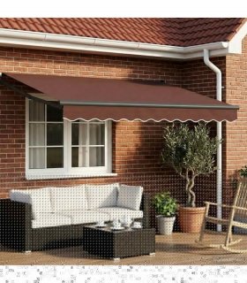 vidaXL Manual Retractable Awning with LEDs 3 x 2.5 m