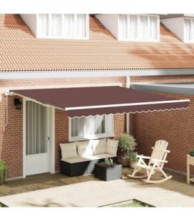 vidaXL Manual Retractable Awning Brown 400x300 cm