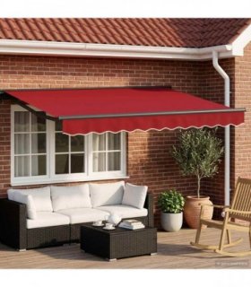 vidaXL Electric Retractable Awning Red and Anthracite 3.5 x 2.5 m