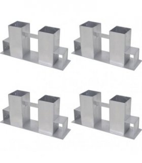 vidaXL | Firewood Stack Aid | 4 pcs 34 x 10 x 15 cm Steel