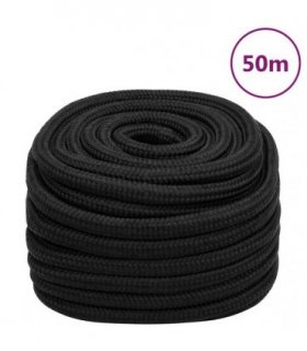 vidaXL Boat Rope Full Black 20 mm 50 m Polypropylene