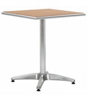vidaXL Garden Table Silver 60x60x70 cm Aluminium and WPC
