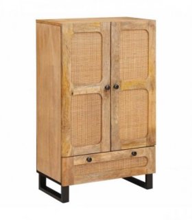 vidaXL Highboard with Drawer Brown 40 x 33 x 110 cm Solid Mango Wood