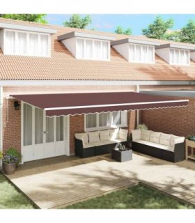 vidaXL Manual Retractable Awning Brown 600x300 cm