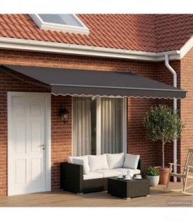 vidaXL Electric Retractable Awning Anthracite 4 x 3 m
