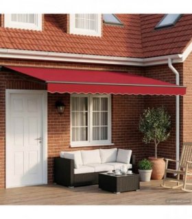vidaXL Electric Retractable Awning Red and Anthracite 4 x 3 m