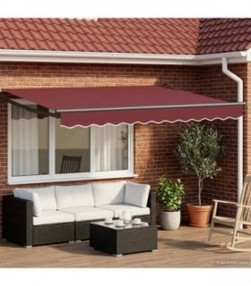 vidaXL Manual Retractable Awning with LEDs 3 x 2.5 m