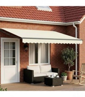 vidaXL Manual Retractable Awning with LEDs 5 x 3 m