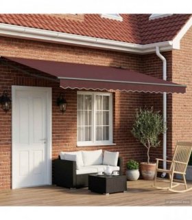 vidaXL Manual Retractable Awning with LEDs 4.5 x 3 m