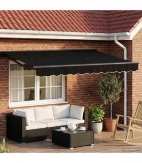 vidaXL Electric Retractable Awning Black and Anthracite 3 x 2.5 m