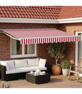 vidaXL Red and White 3 x 2.5 m Polyester with PU coating