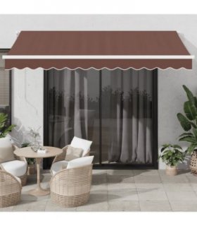 vidaXL Manual Retractable Awning Brown 350x250 cm