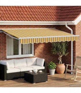 vidaXL Manual Awning Frame with LEDs 3.5 x 2.5 m