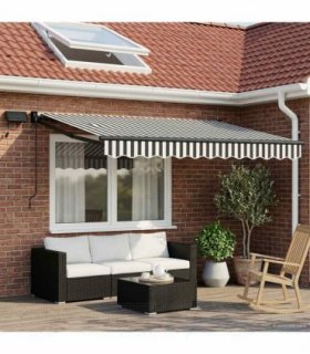 vidaXL Electric Retractable Awning Anthracite and White 3.5 x 2 m