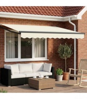 vidaXL Manual Retractable Awning with LEDs 3 x 2 m