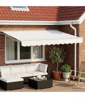 vidaXL Electric Retractable Awning White 3.5 x 2.5 m