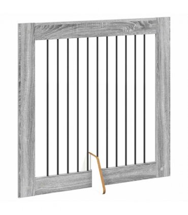 vidaXL Foldable Dog Gate with Stands 2 pcs Grey Sonoma 200.5 cm