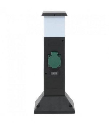 vidaXL Outdoor Socket Column with Lamp and Spike 2-Way 16x16x39.5 cm
