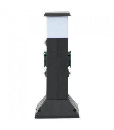 vidaXL Outdoor Socket Column with Lamp and Spike 2-Way 16x16x39.5 cm