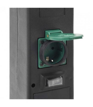 vidaXL Outdoor Socket Column with Lamp and Spike 2-Way 16x16x39.5 cm