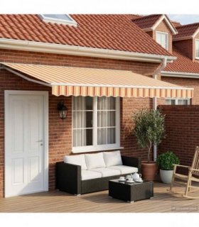 vidaXL Manual Awning Frame with LEDs 4 x 3.5 m
