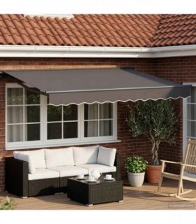 vidaXL Electric Retractable Awning Anthracite 3.5 x 2 m