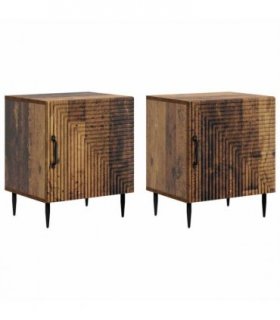 vidaXL Bedside Cabinet 2 pcs Old Wood 43 x 34.5 x 50 cm