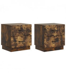 vidaXL Bedside Cabinet 2 pcs Smoked Oak 43 x 34.5 x 44.5 cm