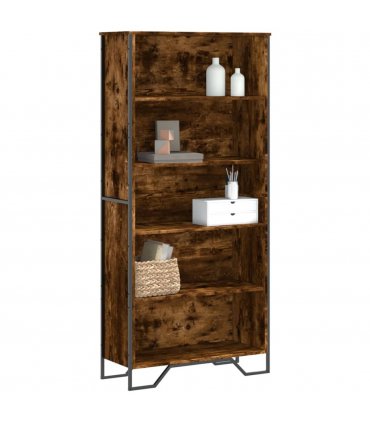 vidaXL Book Cabinet Smoked Oak 80x31x169 cm Engineered wood