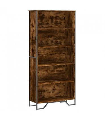 vidaXL Book Cabinet Smoked Oak 80x31x169 cm Engineered wood