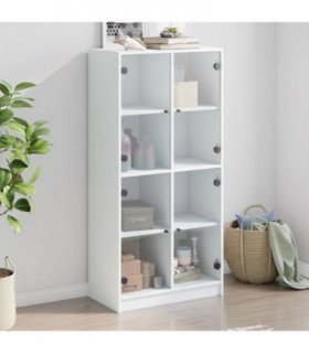 vidaXL Highboard with Doors White 68x37x142 cm Engineered Wood
