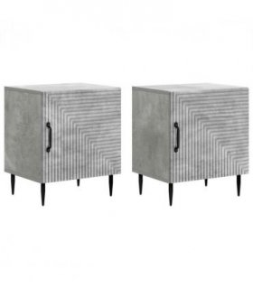 vidaXL Bedside Cabinet 2 pcs Concrete Grey 43 x 34.5 x 50 cm