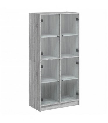 vidaXL Highboard with Doors Grey Sonoma 68x37x142 cm Engineered Wood