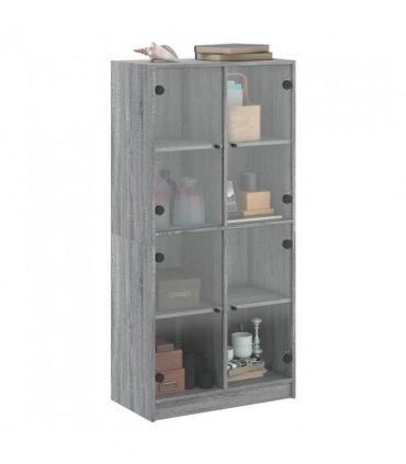 vidaXL Highboard with Doors Grey Sonoma 68x37x142 cm Engineered Wood