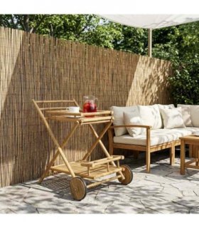 vidaXL Tea Trolley with wheels Natural 79 x 67.5 x 84 cm Bamboo